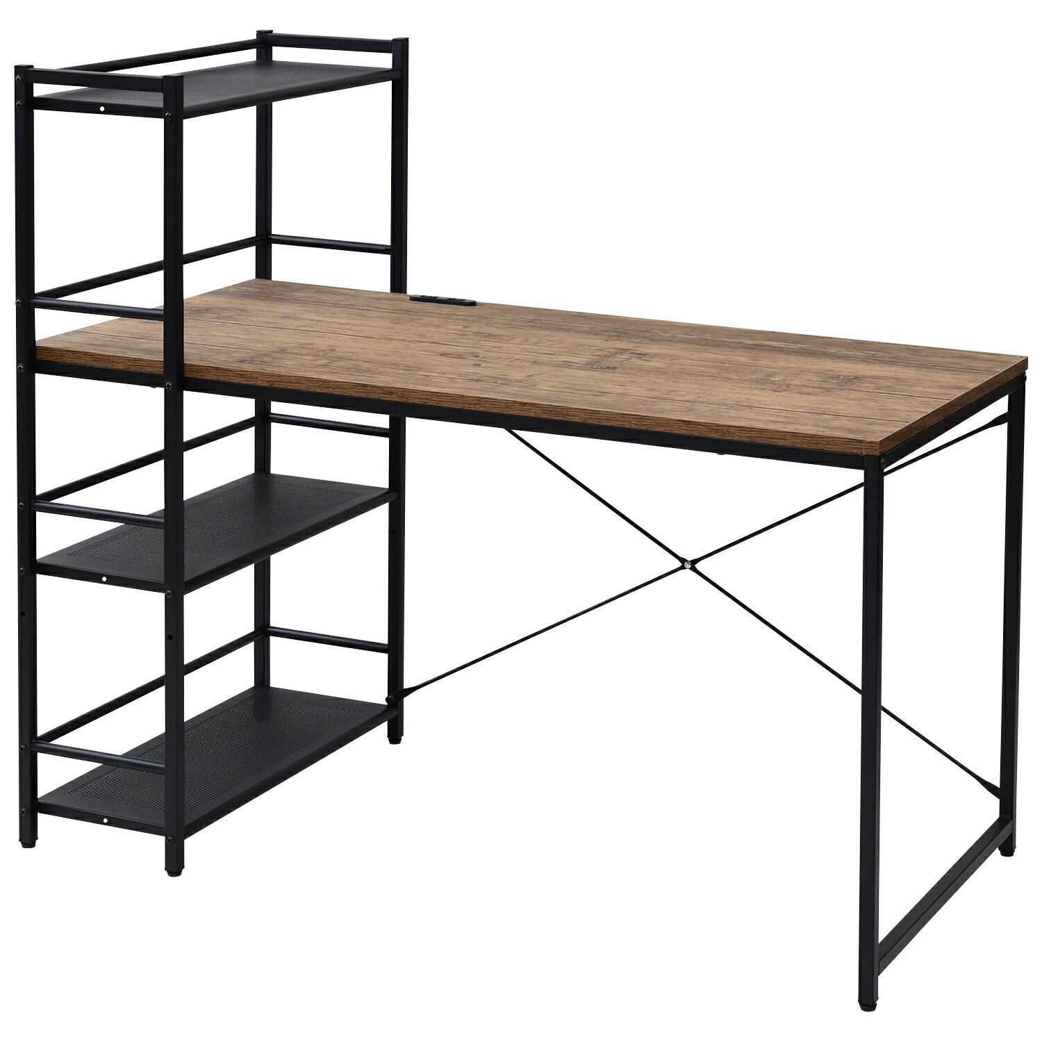 楽天市場】デスク シンプル 幅120 奥行60 2口コンセント 収納ラック