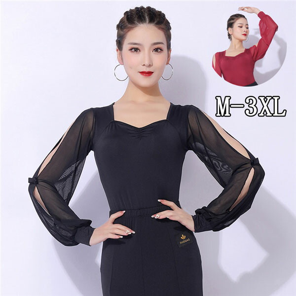 楽天市場】社交ダンス トップス ダンスウェア 袖あり レディース 社交