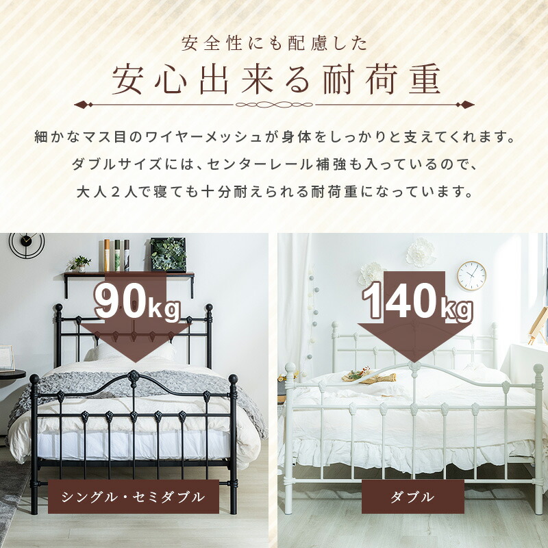 楽天市場】ベッド シングル セミダブル ダブル ベッドフレーム