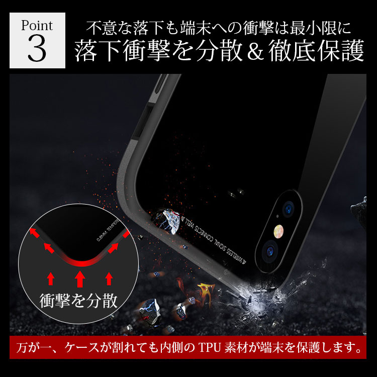 楽天市場】強化ガラスフィルム付き☆iphoneケースSULADA 背面ガラス