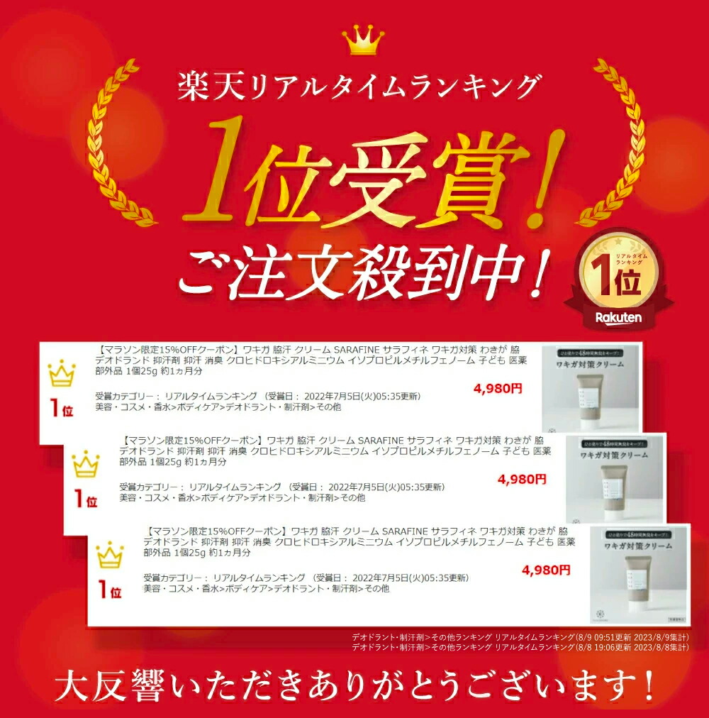 楽天市場】【公式】顔汗 脇汗 ワキガ クリーム SARAFINE サラフィネ