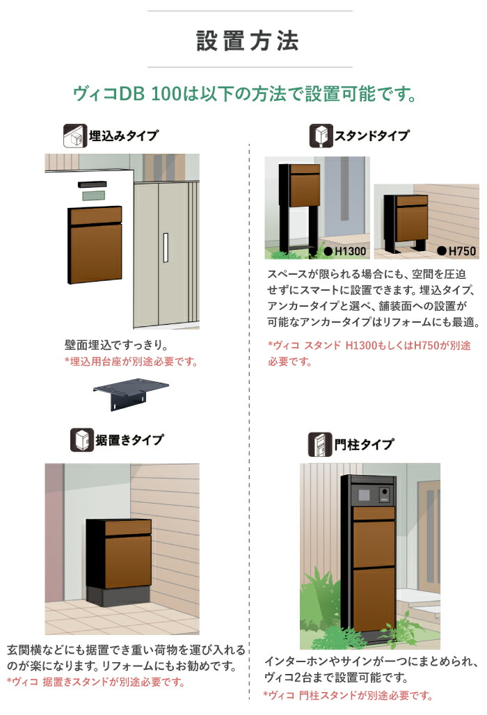楽天市場】【新色登場！】UNISON 宅配ポスト ヴィコ DB 100 ポスト有り