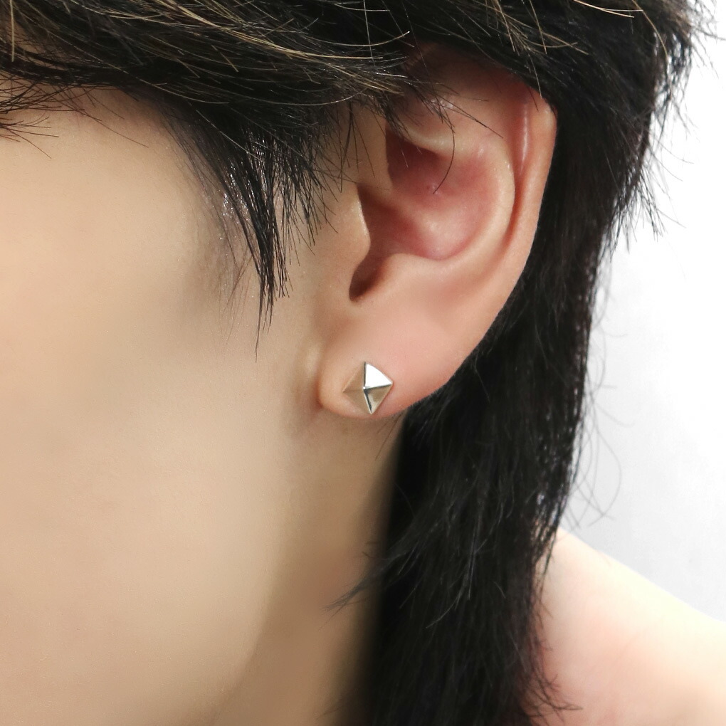 楽天市場】スクエア スタッズ ピアス 1P 片耳用 シルバー 925 四角形