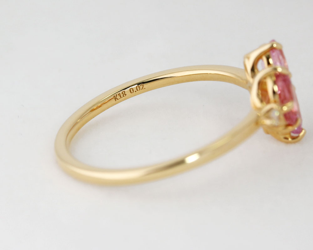楽天市場】K18 天然ピンクサファイア リング 11号 イエローゴールド