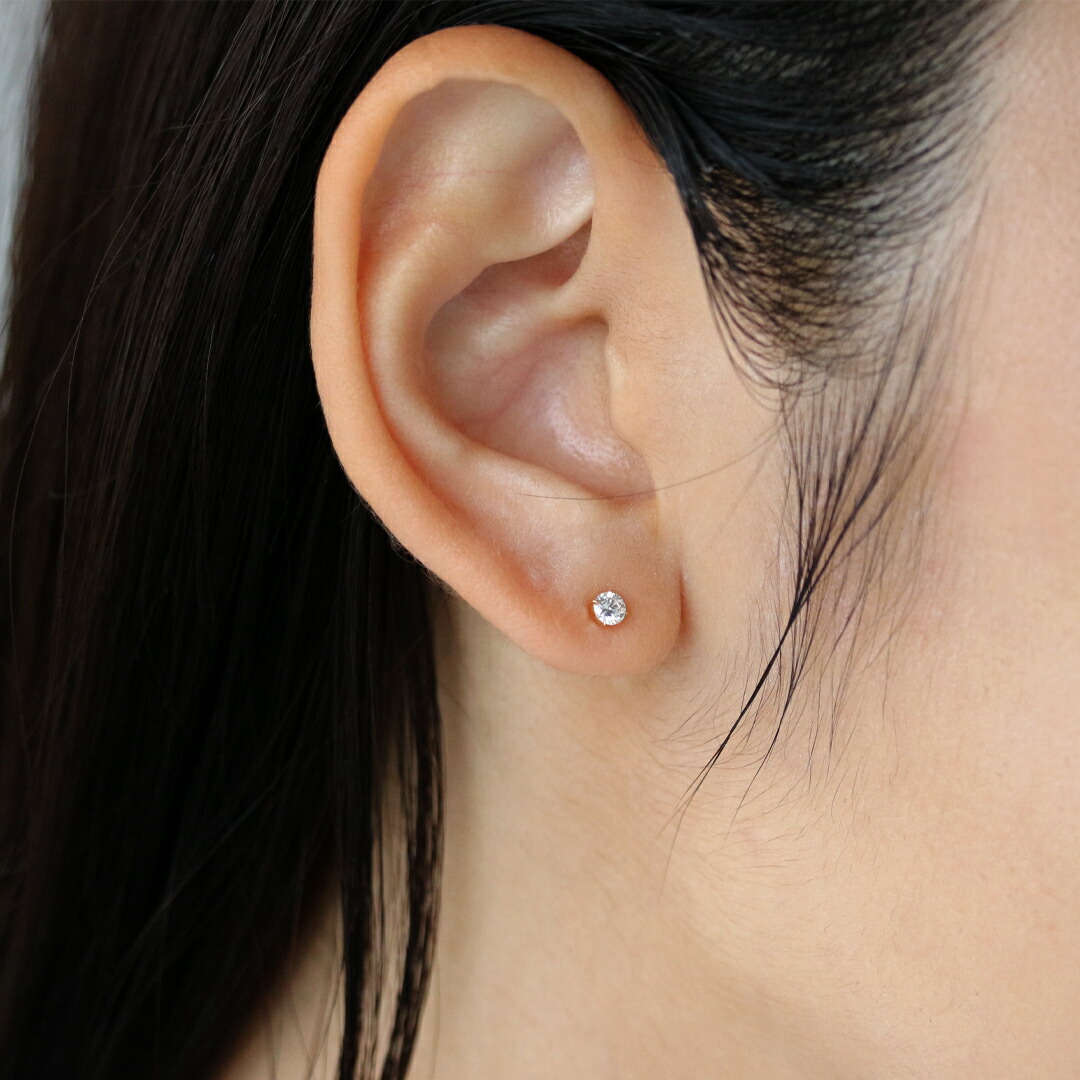 楽天市場】K18 K10 天然 ダイヤモンド 計0.20ct 一粒ピアス ※在庫あり