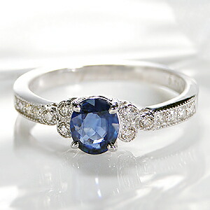 楽天市場】k18WG ブルーサファイア＆ダイヤモンド アンティーク風