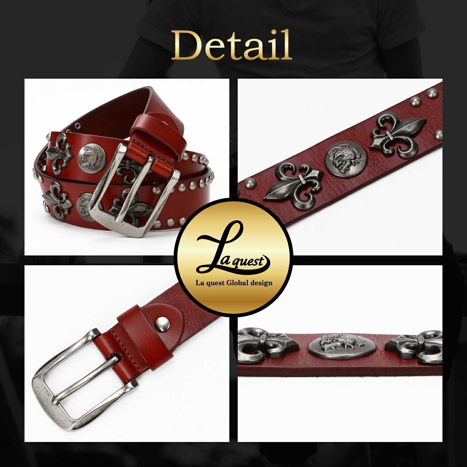 楽天市場】横顔スカル ベルト メンズ 本革 牛革 カジュアル スカル