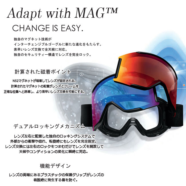 楽天市場】SMITH ゴーグル 4D MAG XL BLACK CP PHOTOCHROMIC ROSE