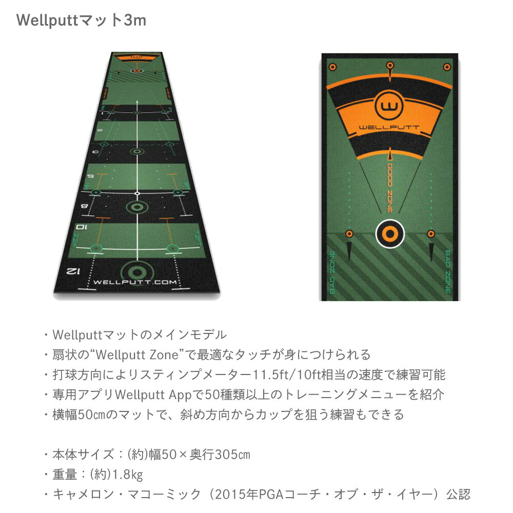 楽天市場】【日本正規品】Wellputt/ウェルパットパターマット 2m