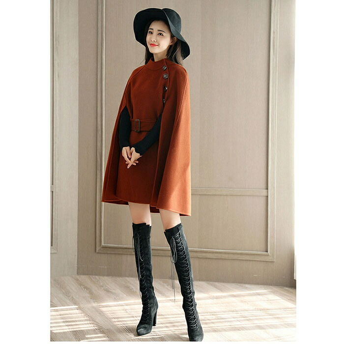 楽天市場】ケープコート レディース ポンチョコート マント風