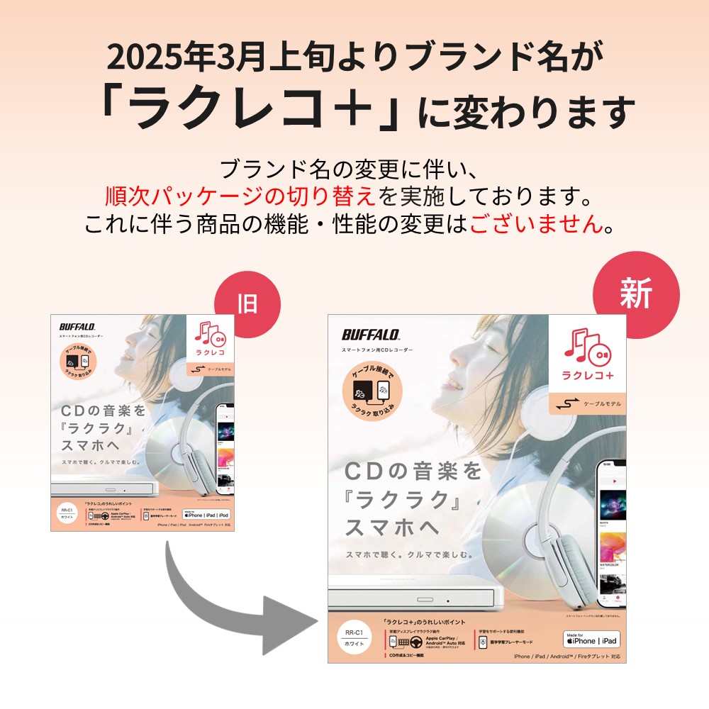 楽天市場】バッファロー スマートフォン用CDレコーダー ラクレコ
