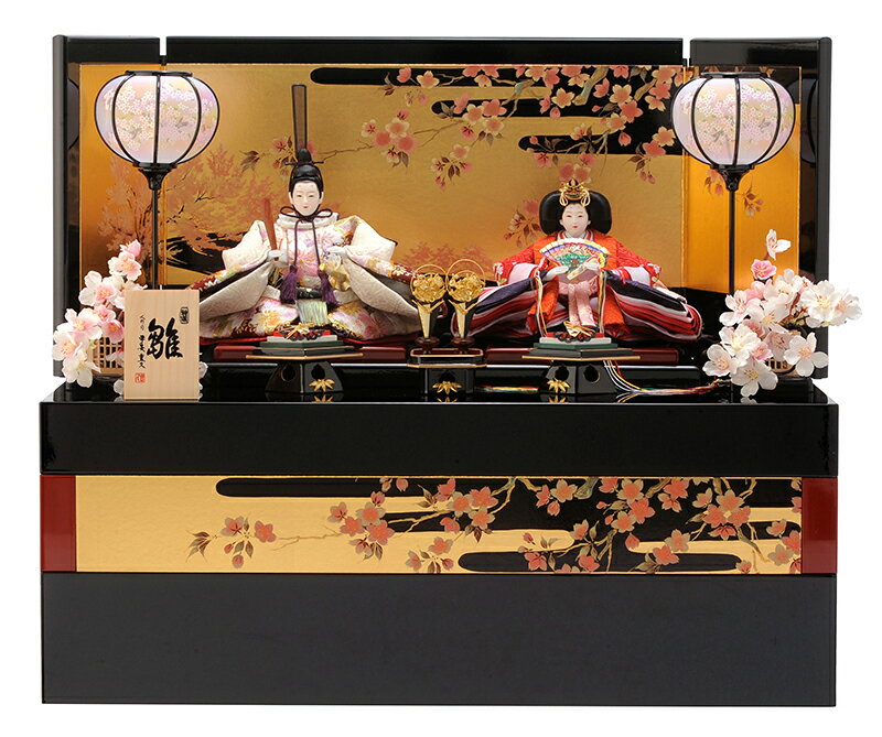 楽天市場】雛人形 コンパクト 平安豊久 雛 収納飾り 親王飾り 雲桜 花