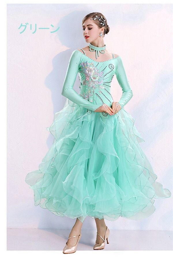 楽天市場】社交ダンス衣装 初心者 練習着 社交ダンス ドレス 競技着