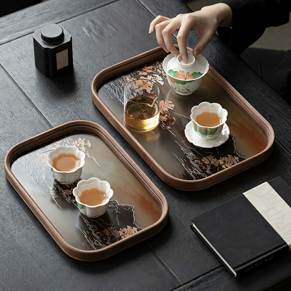 楽天市場】IwaiLoft ガラス トレー トレイ 天然竹 盛器 丸長角皿 お皿