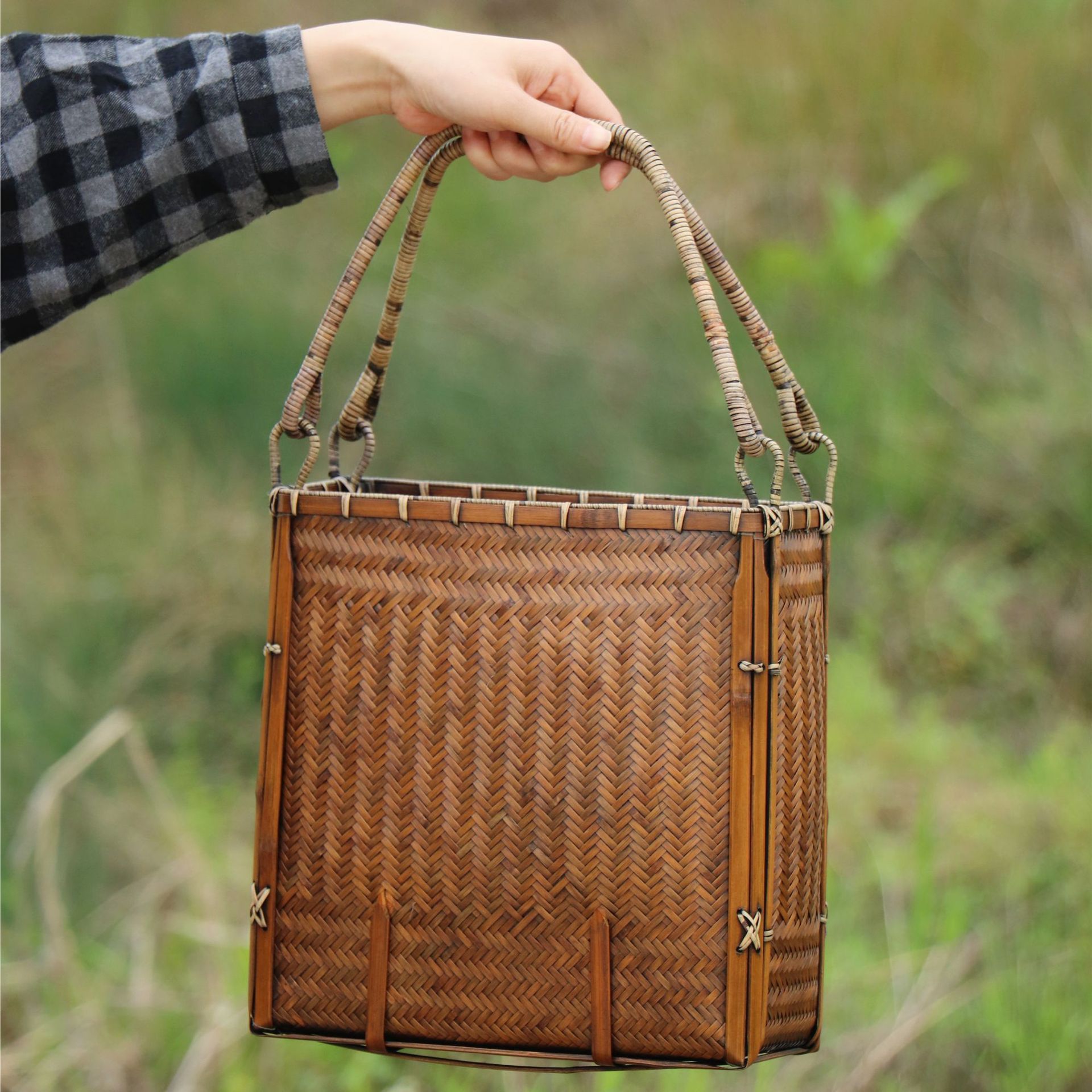 楽天市場】レトロ かごバッグ レディース 竹かご バッグ 中サイズ 軽量