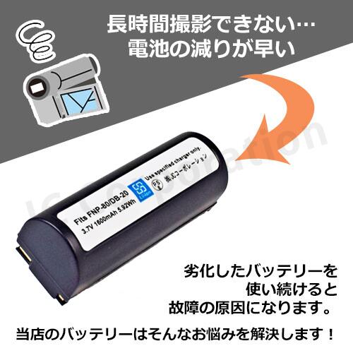 楽天市場】フジフィルム（FUJIFILM） NP-80 互換バッテリー カメラ