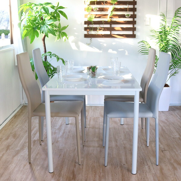 楽天市場】ダイニングテーブルセット 4人掛け ホワイト 5点セット 白