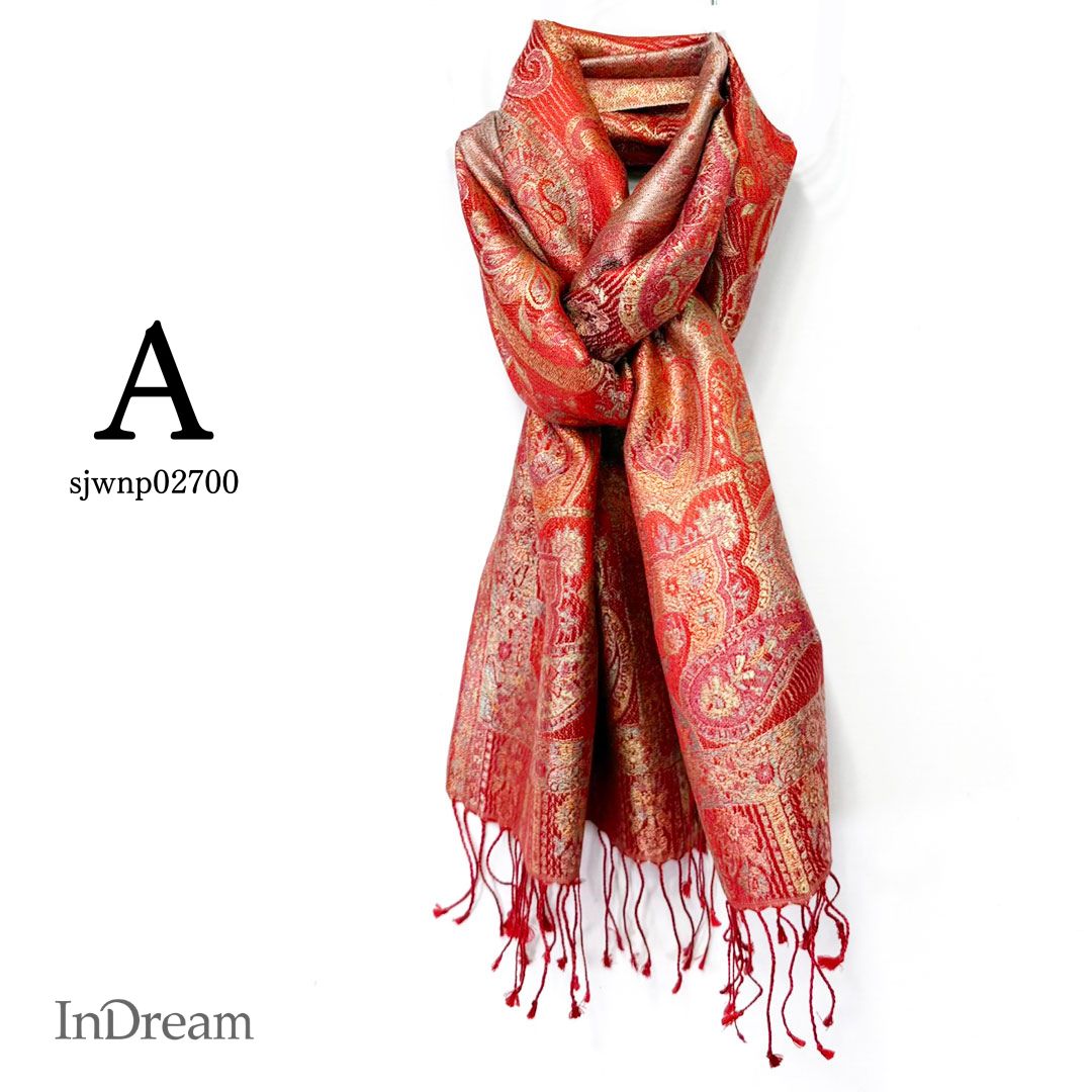 楽天市場】InDream ペイズリー柄 シルク ストール 小判 ［36cmx170cm