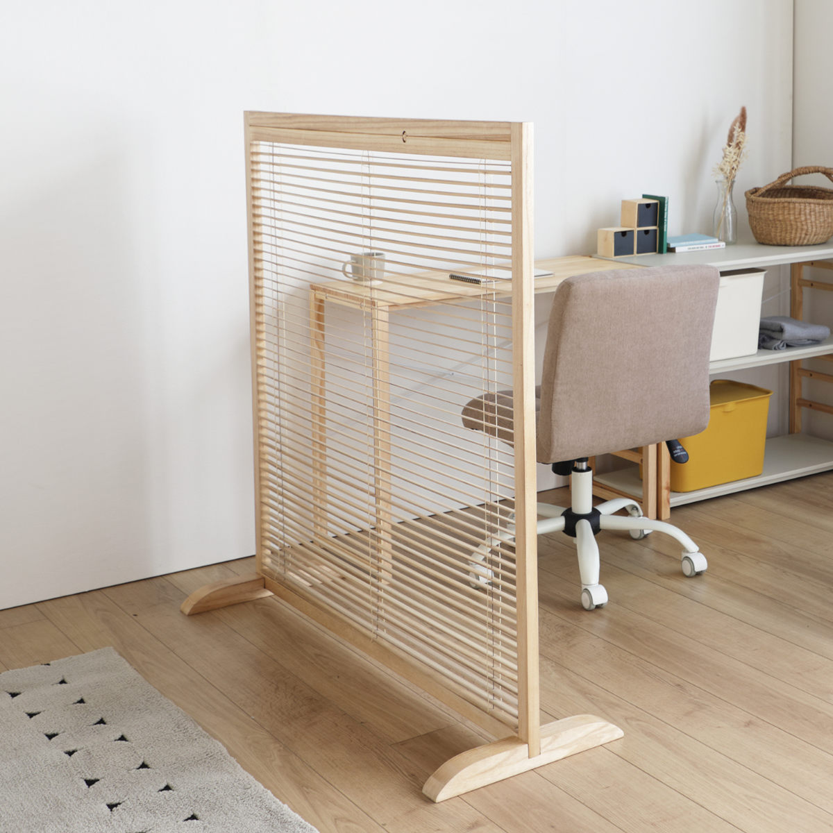 楽天市場】衝立 1連 高さ119cm ナチュラル ルーバータイプ