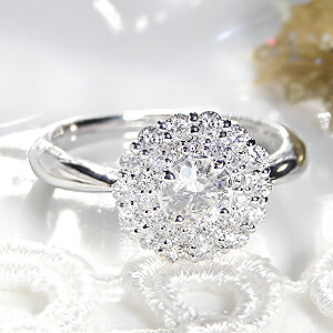 楽天市場】pt900【1.0ctUP】ダイヤモンド フラワー パヴェリング