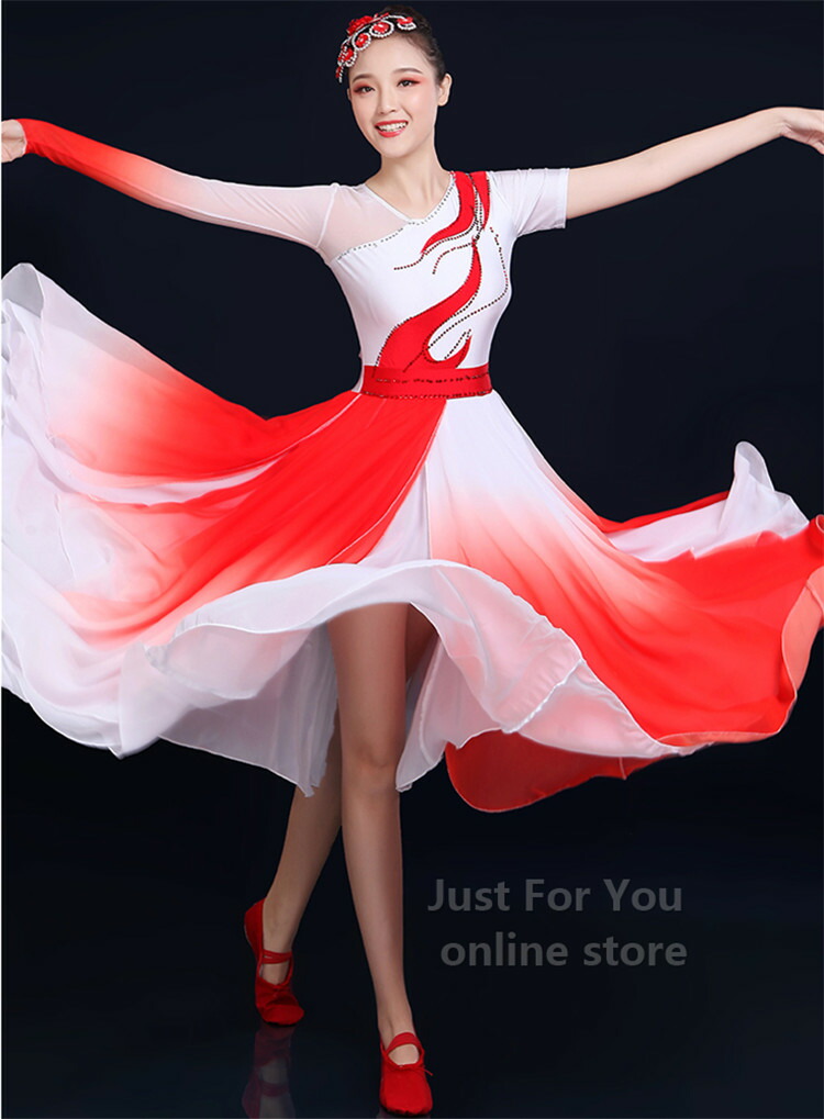 楽天市場】社交ダンス モダンドレス 衣装 ダンス発表会 大きい裾 競技