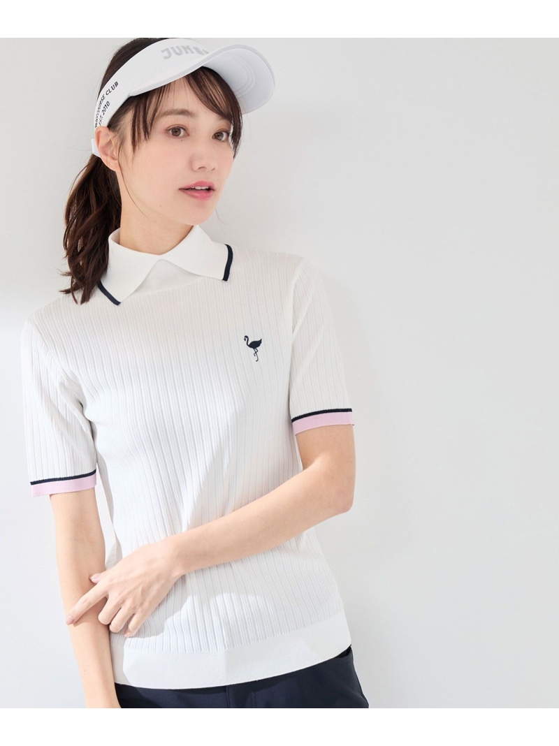 新品タグ付き JUN&ROPE 配色ニットプルオーバー 白 L ゴルフ 楽天市場