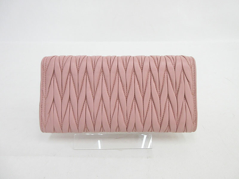 楽天市場】miumiu(ミュウミュウ) マテラッセ ビジュー 長財布 ピンク