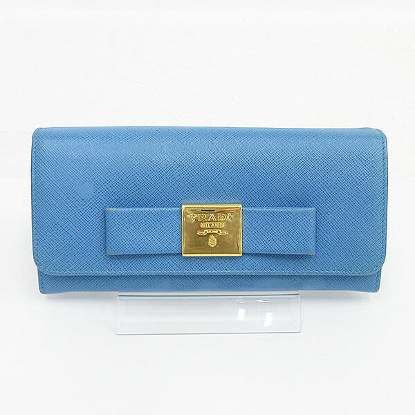 楽天市場】PRADA(プラダ) リボン 長財布 青 ブルー サフィアーノ