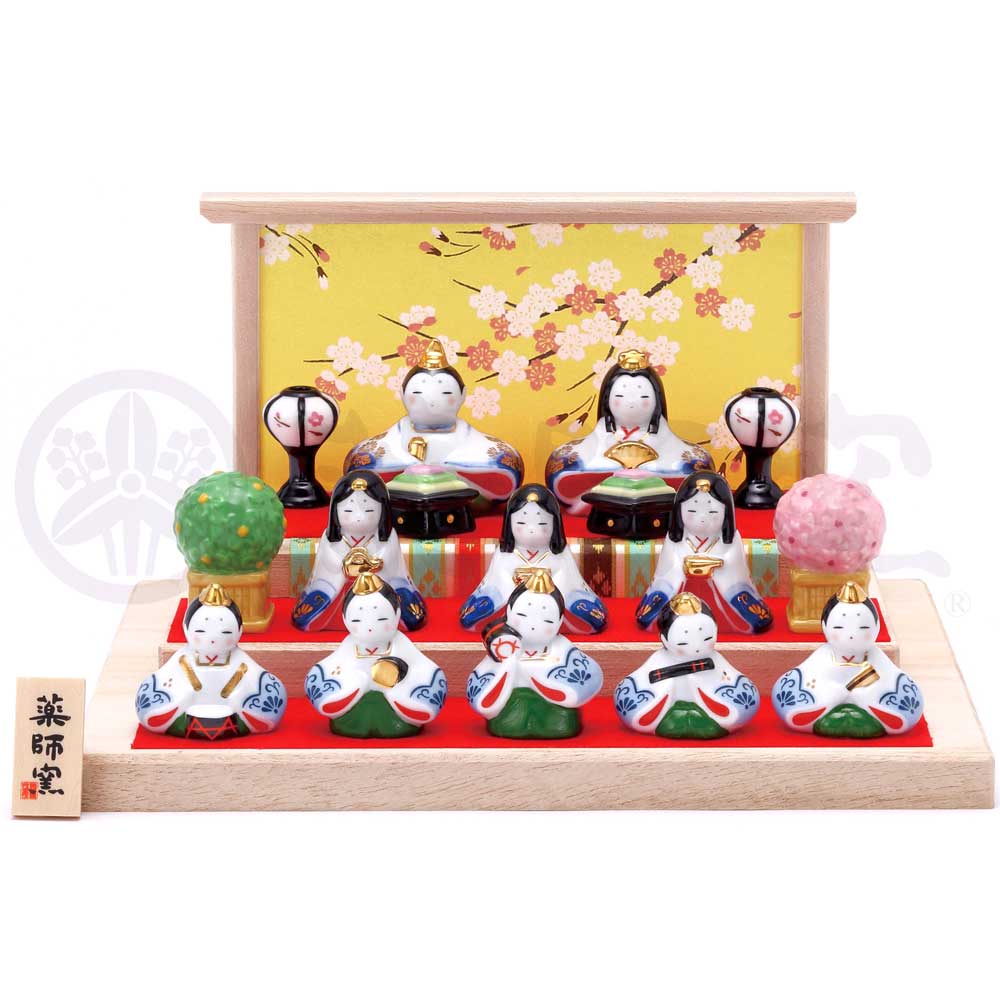 楽天市場】雛人形 コンパクト 陶器 小さい 可愛い ひな人形/ 染錦華