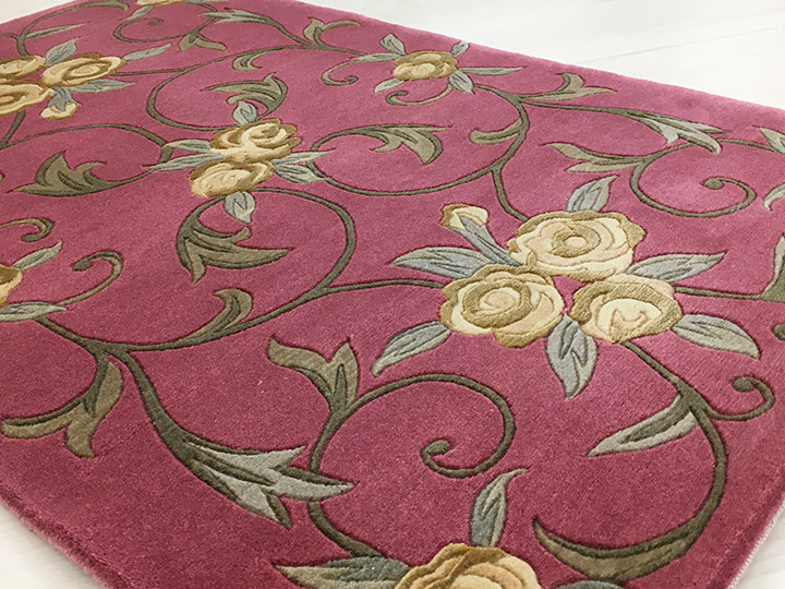 楽天市場】【中国段通 毛&シルク 玄関マット】「薔薇」絨毯(じゅうたん