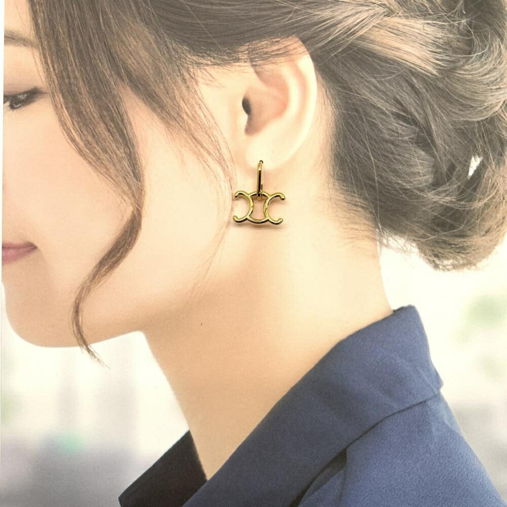 楽天市場】未使用 CELINE セリーヌ トリオンフ ロック ピアス ゴールド