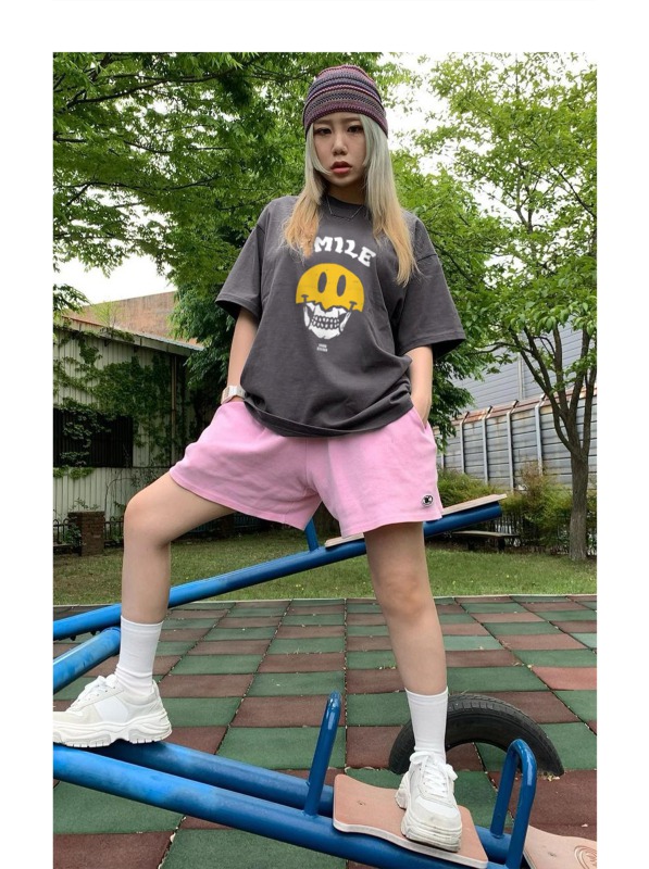 楽天市場】スマイル Tシャツ 3色 半袖 トップス カットソー ロゴ ニコ