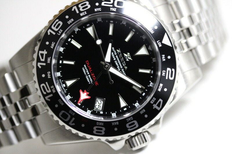 楽天市場】ZEEDA ジーダ DUAL-ZONE デュアルゾーン 40mm GMT搭載 自動