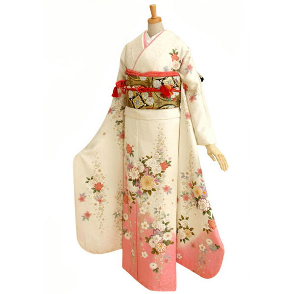 楽天市場】【成人式 振袖 レンタル】RS166 正絹 白 ピンク桜フルセット
