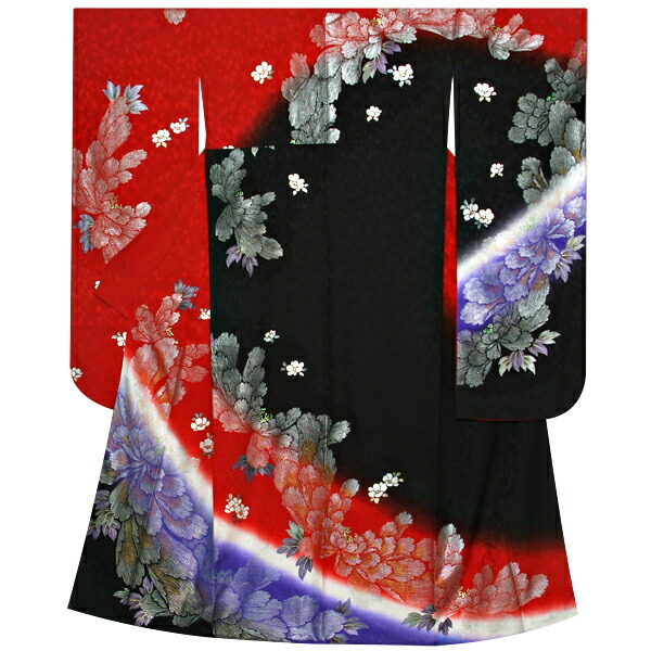楽天市場】【成人式 振袖 レンタル】RS1097 正絹 赤 金銀彩牡丹フル