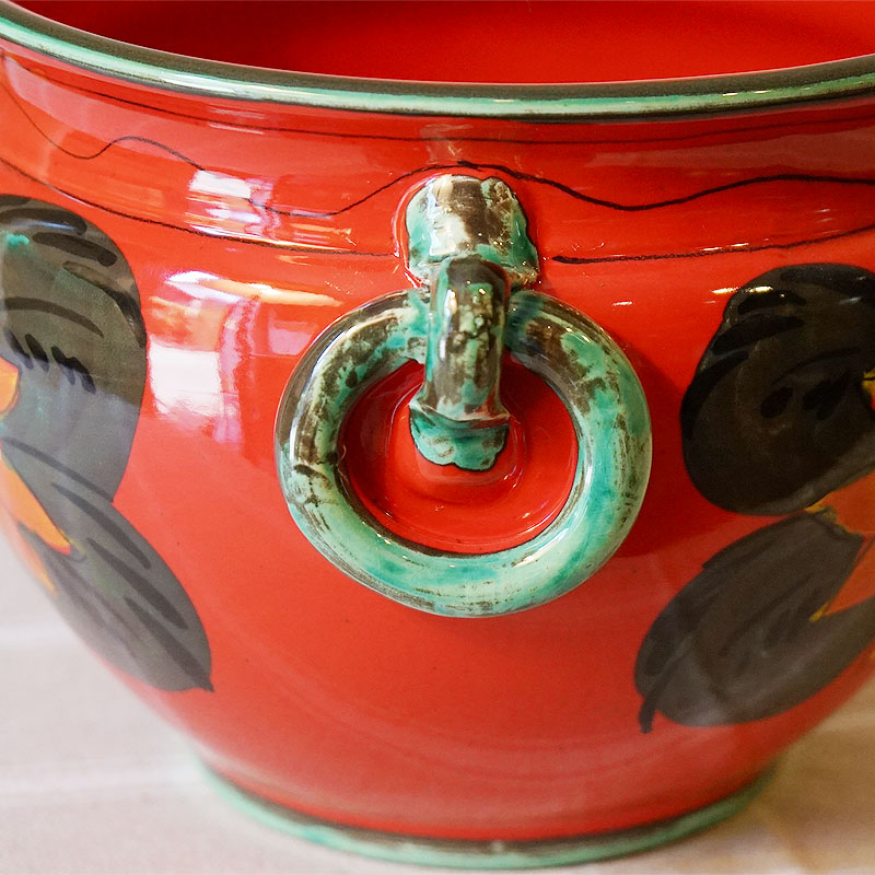 楽天市場】プランターカバー 鉢カバー イタリア製 レッド 赤 M 陶器製