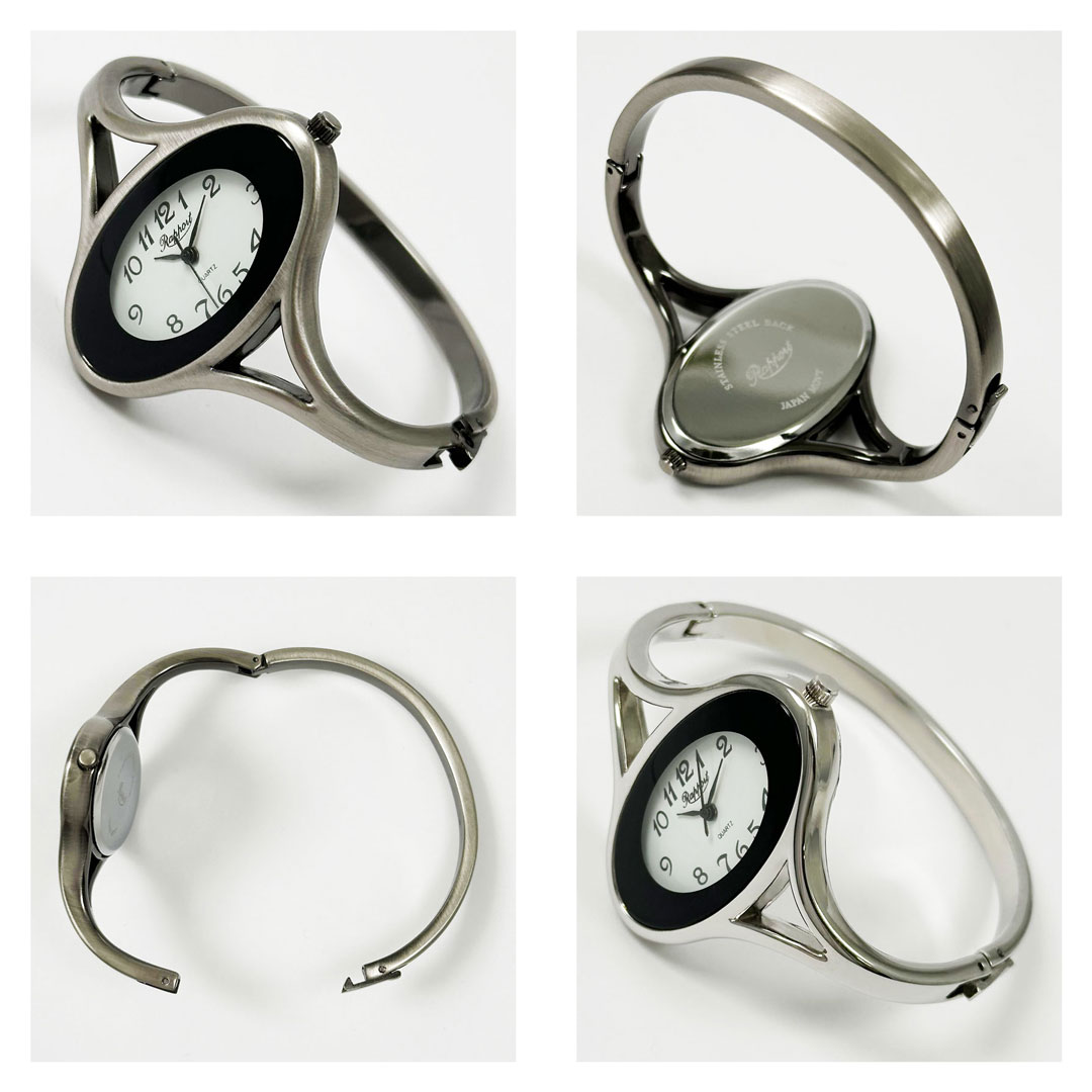 楽天市場】シルバーバングル 腕時計 レディース 着脱簡単 女性腕時計