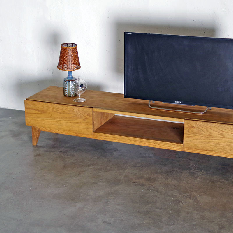 楽天市場】テレビボード 無垢 ナチュラル ロータイプ オーク材 【ST