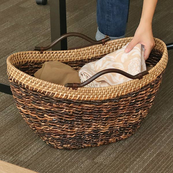 楽天市場】バスケット アバカ 収納 幅54×奥行33×高さ31cm ラタン 籐