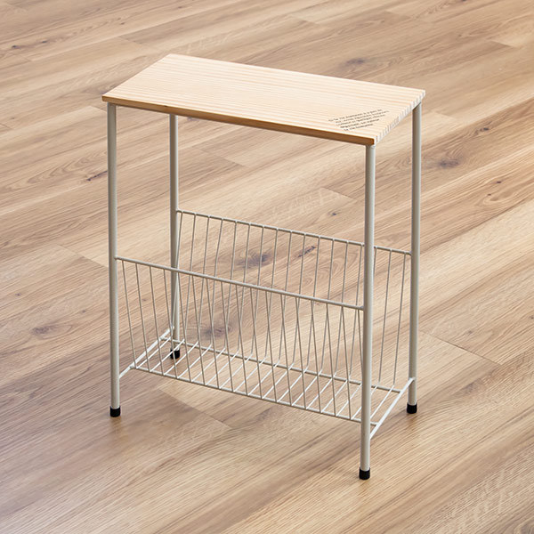 楽天市場】サイドテーブル 高さ50cm マガジンラック 木製 スチール