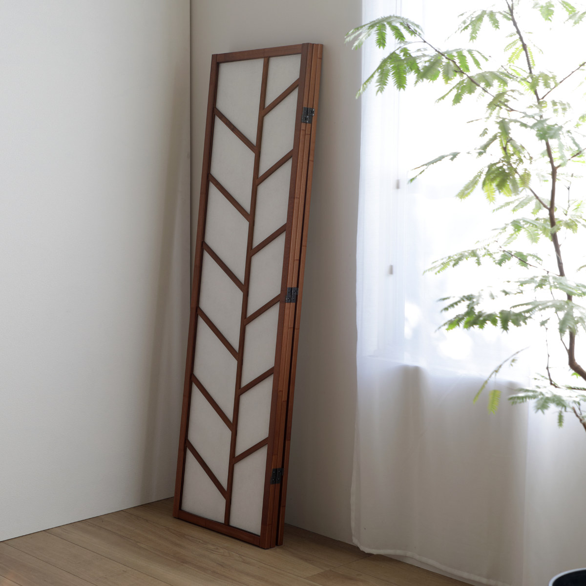 楽天市場】衝立 3連 ブラウン 高さ150cm 木製スクリーン