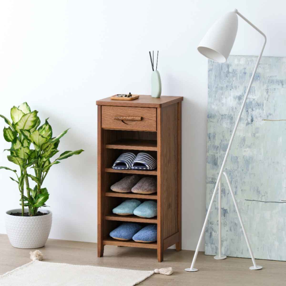 楽天市場】スリッパラック 北欧風 突板仕上 HENRY2 幅34cm （ ラック