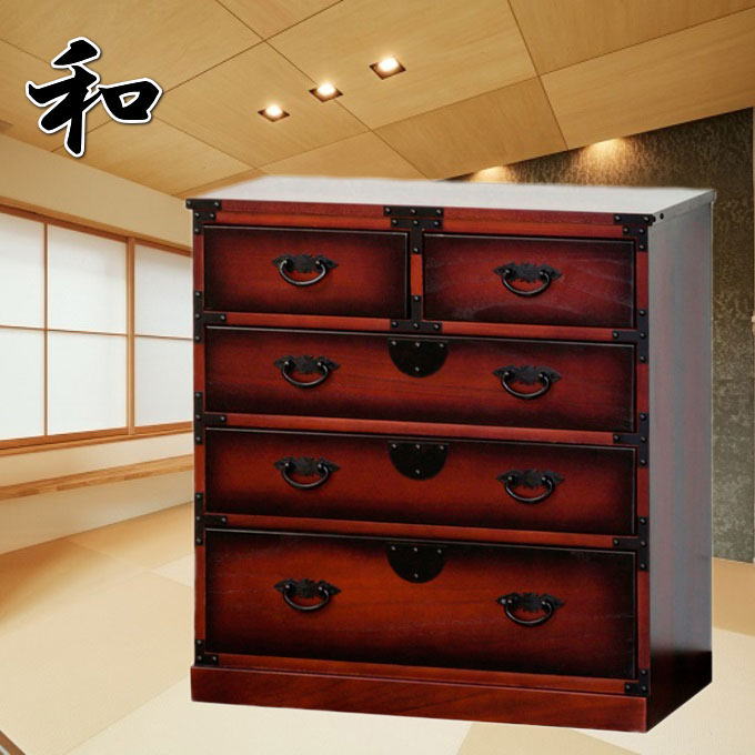 楽天市場】【本日ポイント5倍】民芸調 引出箪笥（たんす）64734 和風
