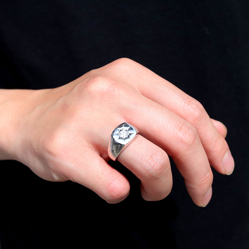 楽天市場】アクアマリンリング 18金 メンズ 3月誕生石 指輪 ゴールド