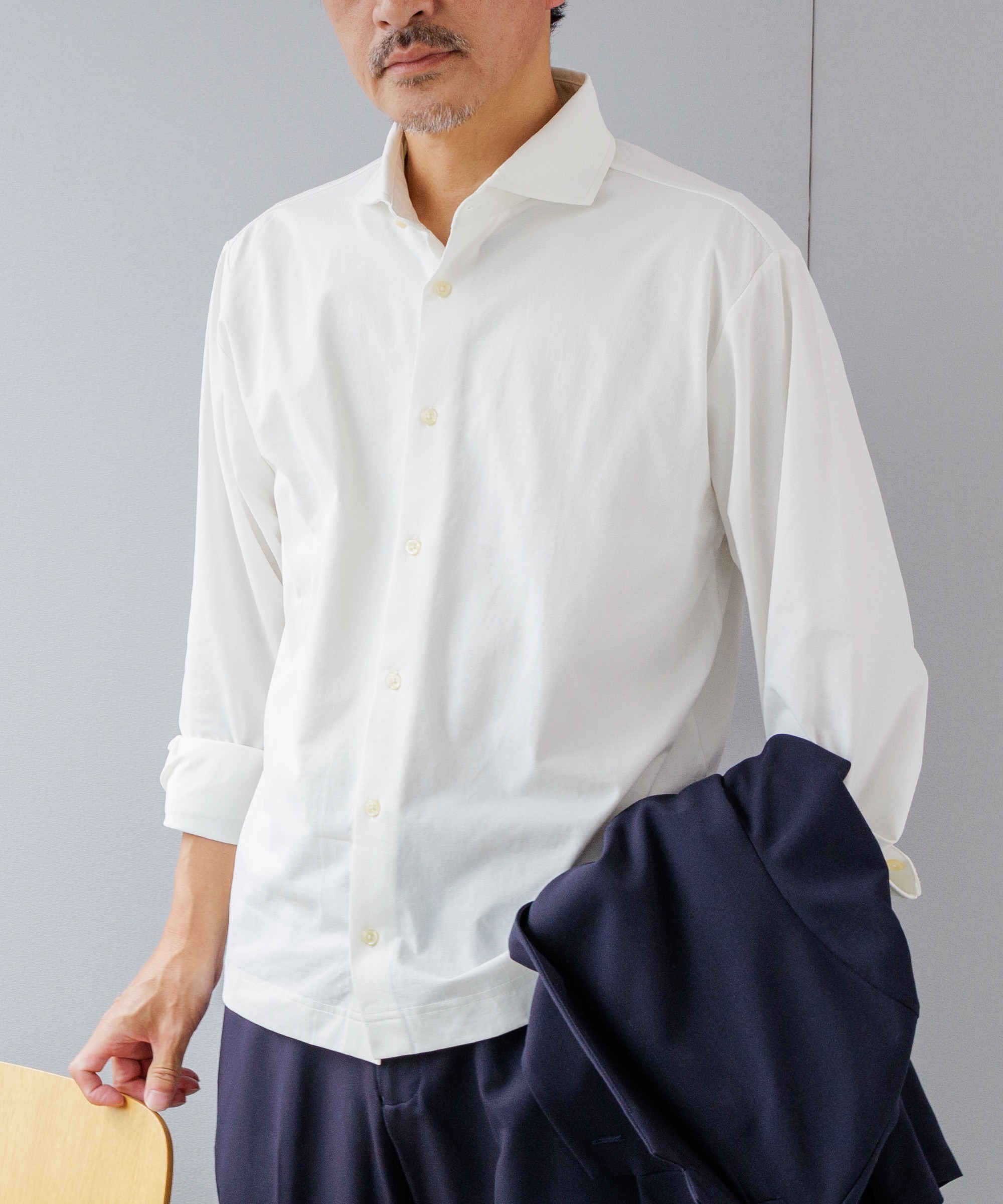 楽天市場】シャツ メンズ 長袖 カッタウェイ フルオープン Yシャツ 春