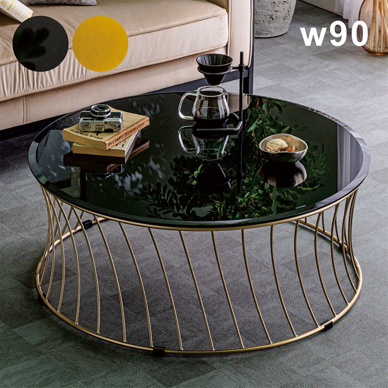 楽天市場】【マラソン期間中全品ポイント10倍】ガラステーブル 丸 90