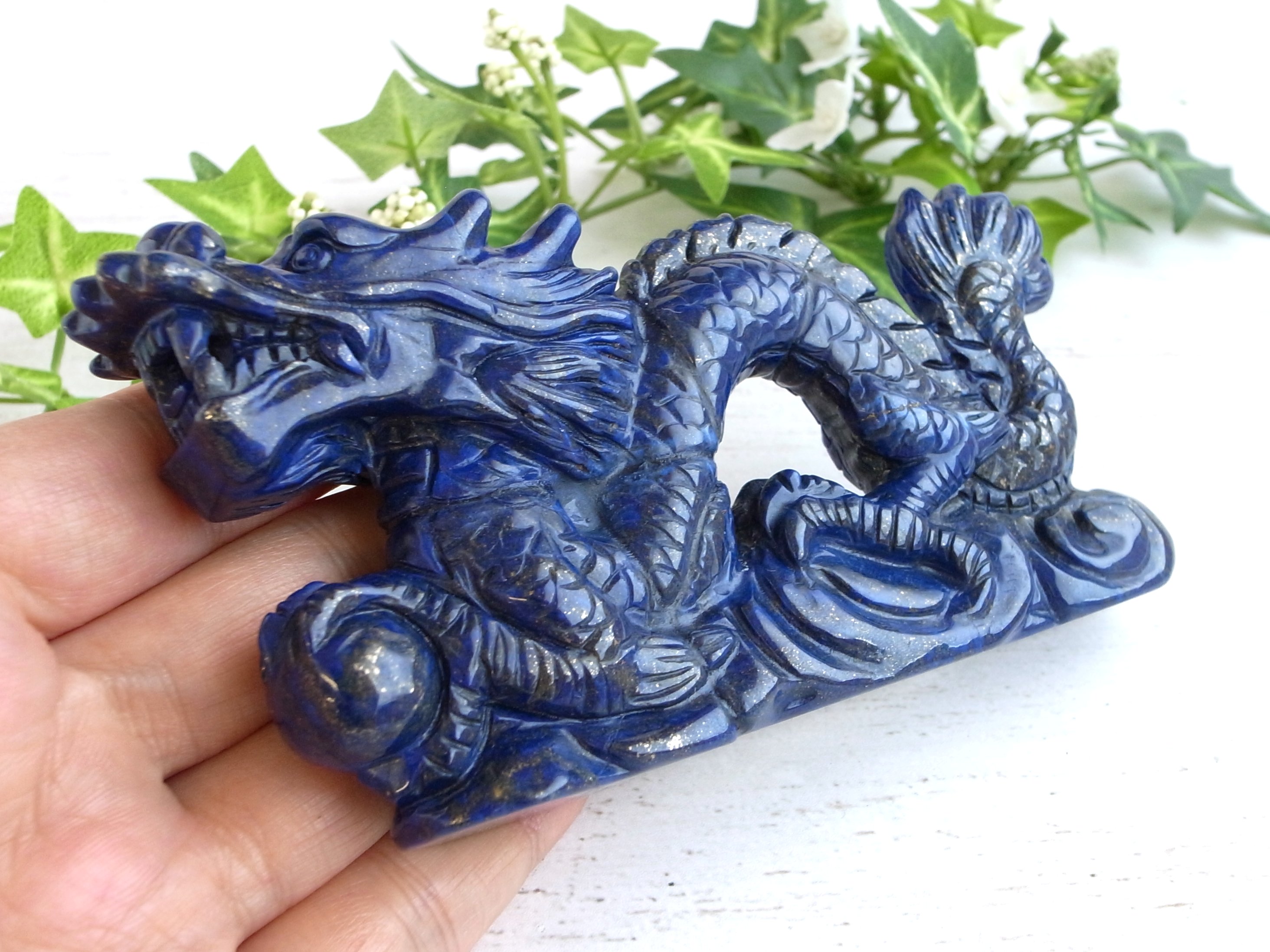 楽天市場】○【龍神 ラピスラズリ 龍彫刻置物】高さ約66.5mm 約265g