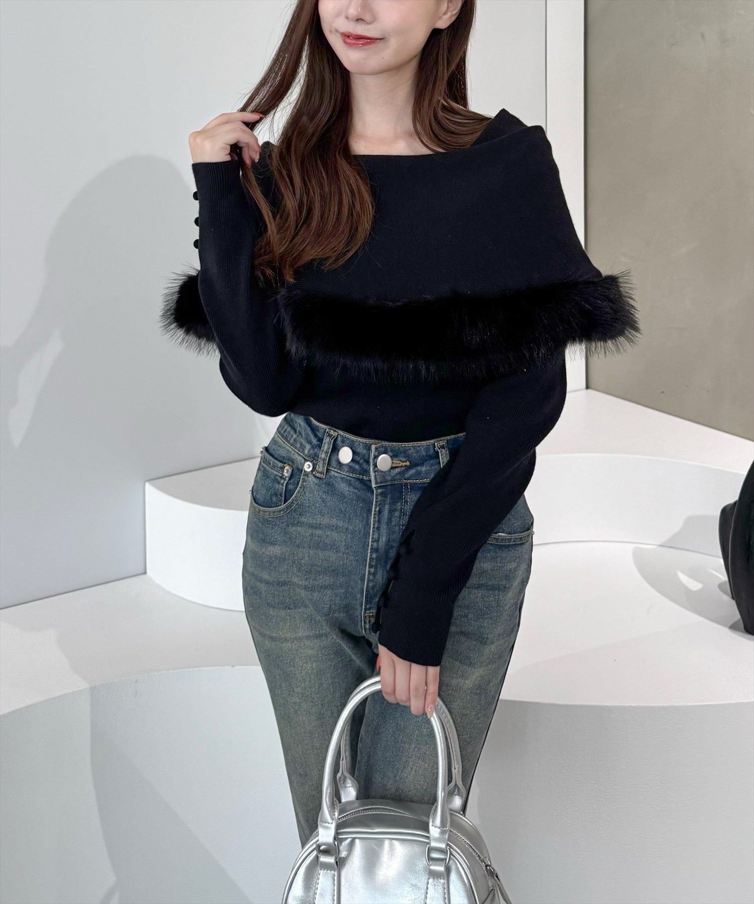 clear｜ケープファーニットトップス | Rakuten Fashion(楽天