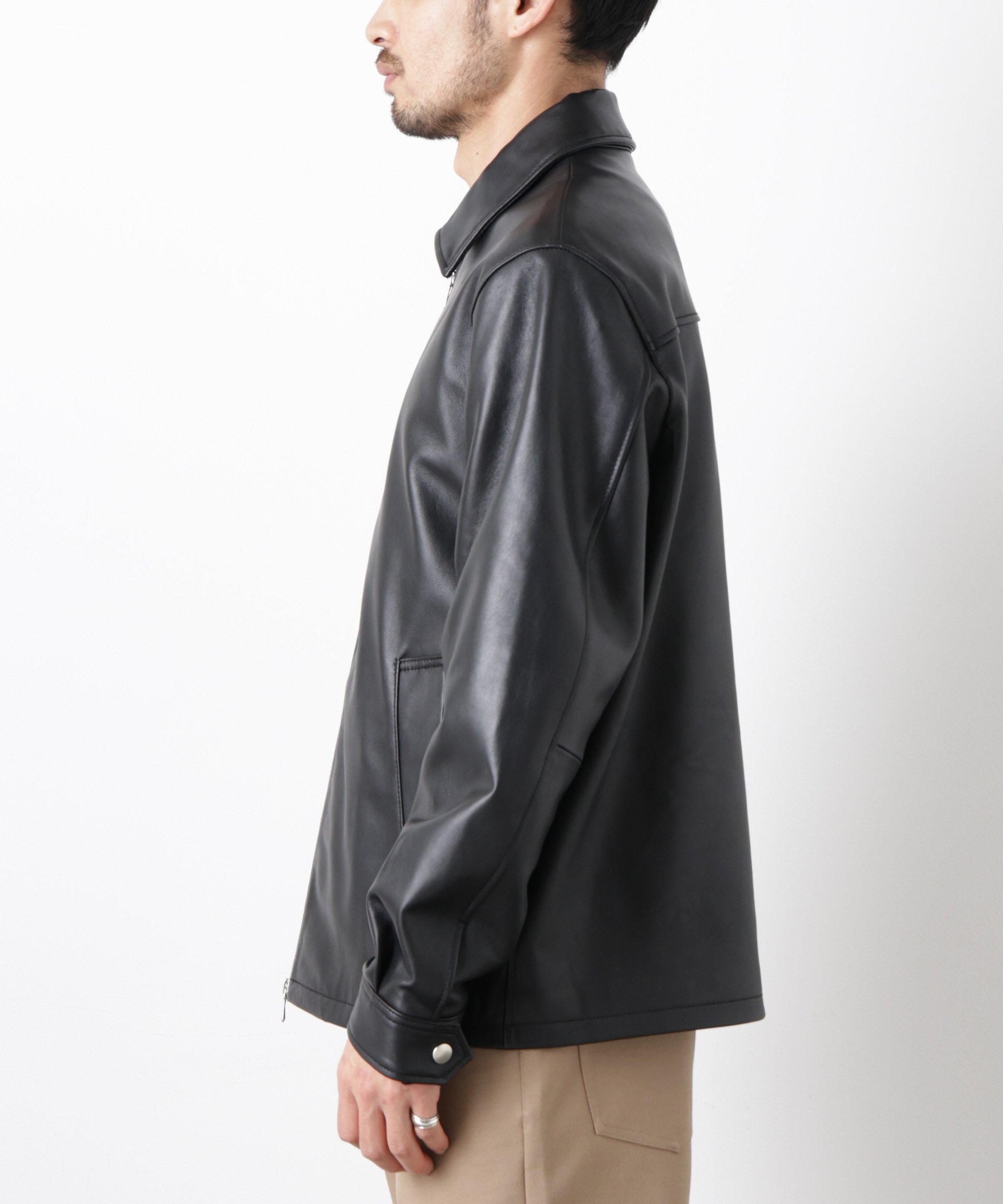 NANO universe｜レザーシングルライダースジャケット | Rakuten