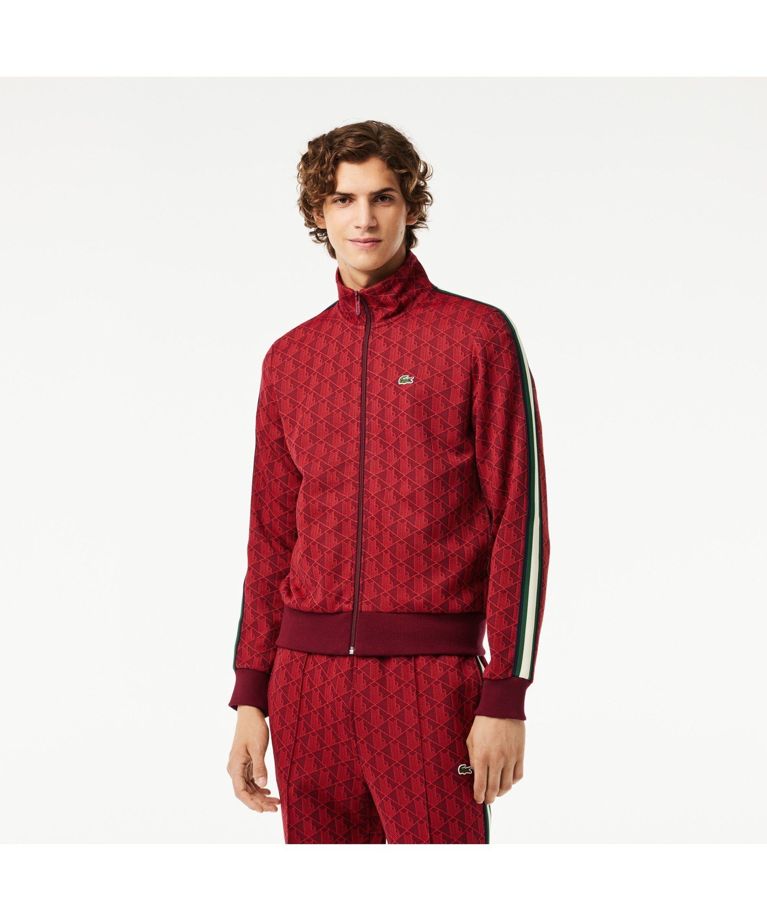 LACOSTE｜モノグラムジャカードトラックジャケット 【セットアップ対応